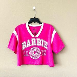 Barbie Varsity Style Cropped Tee